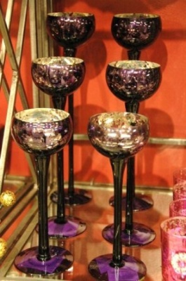 Tall set of christmas chrome goblets