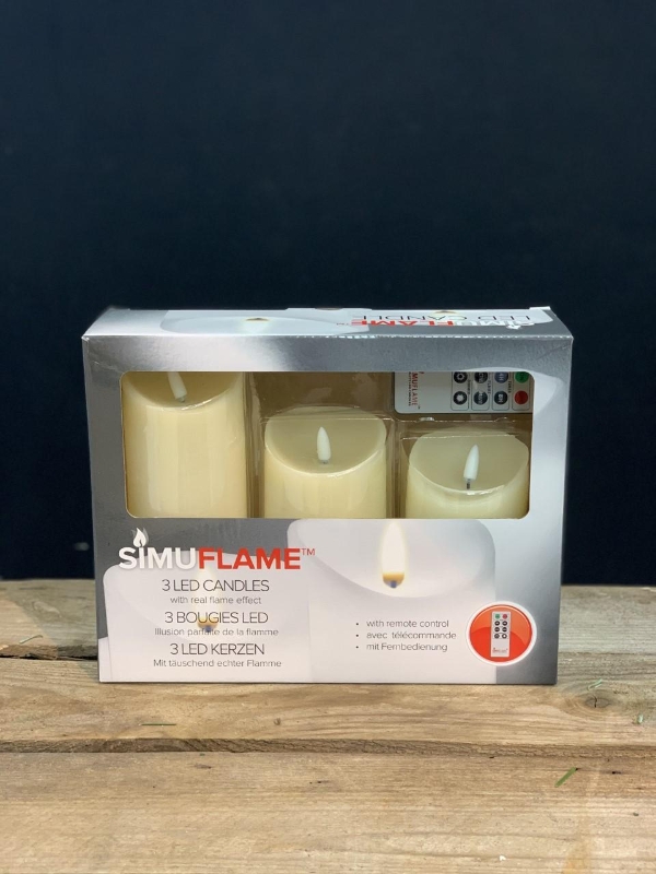 Simuflame LED Candles   Aged Ivory