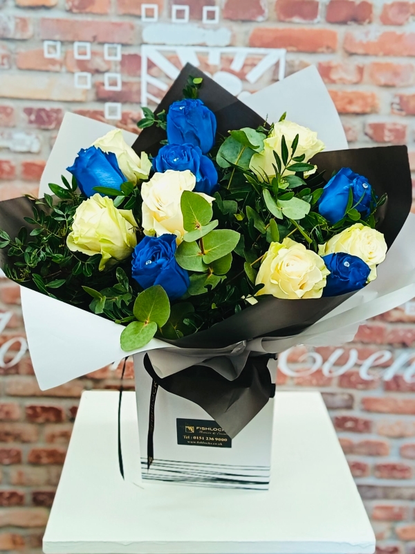 Fishlocks Ever Love   Blue and white roses