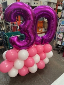 Number balloons (26 inch) with latex balloon base